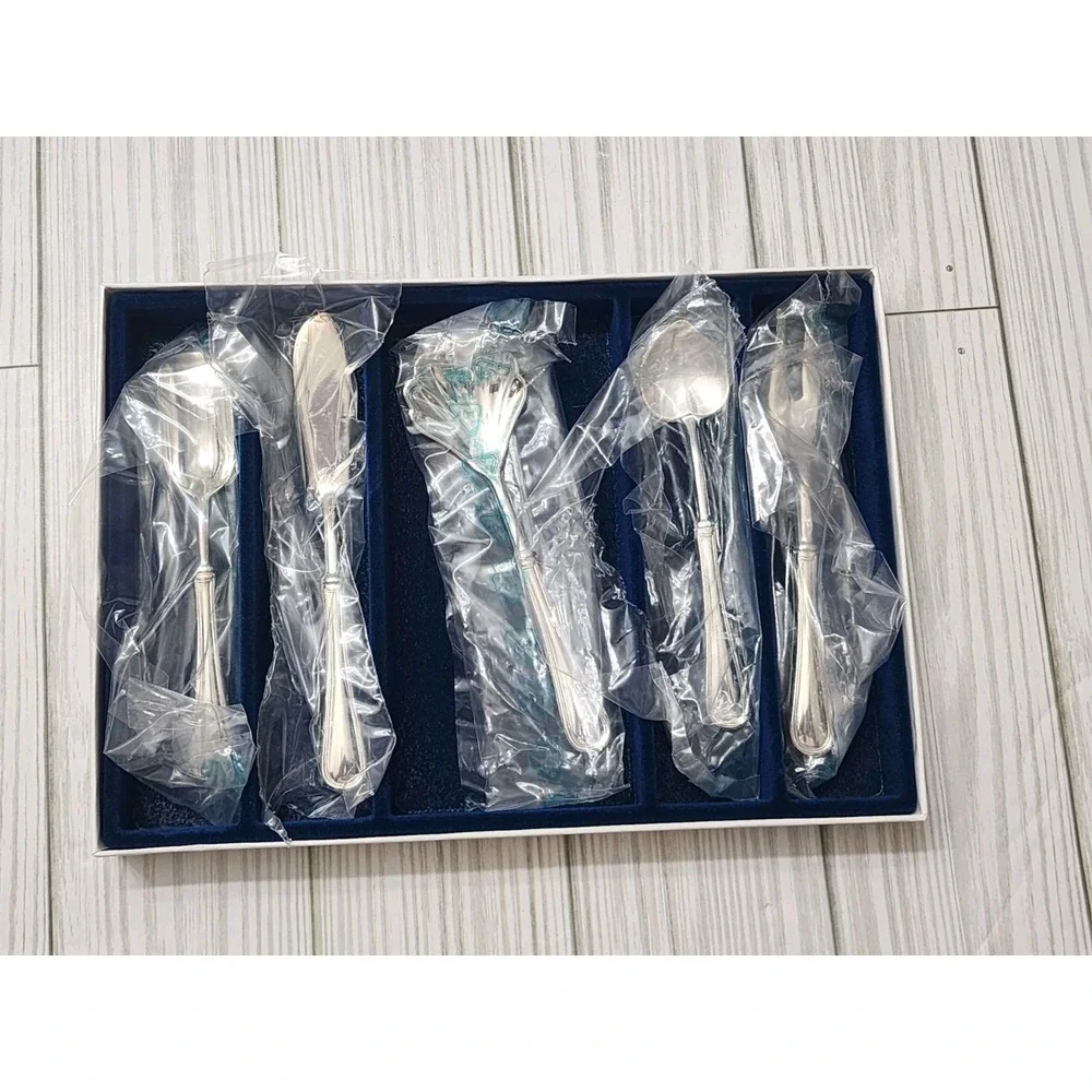 The Sheffield Silver Co. 5 Piece Hostess Set Silverplate S-2101 NIB‎ NEW 